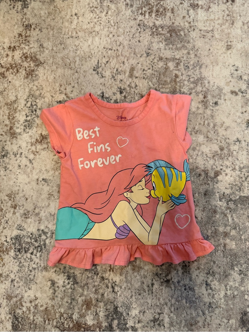 Disney Little Mermaid 'Best Fins Forever' Pink Girls Tee
